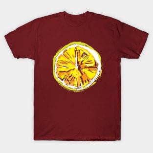 Retro Lemon Slice Illustration T-Shirt